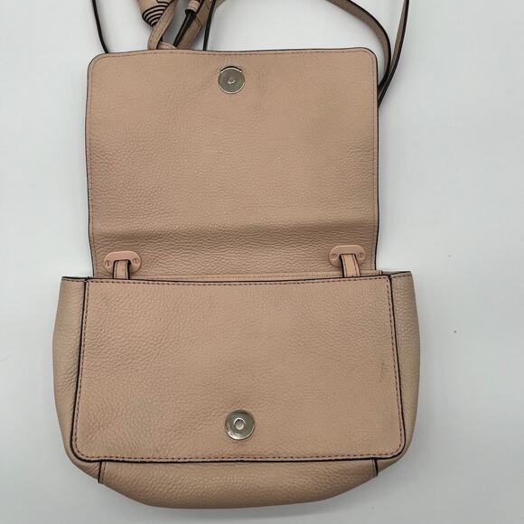 TORY BURCH Leather Thea Crossbody Bag, Beige - Picture 8 of 10